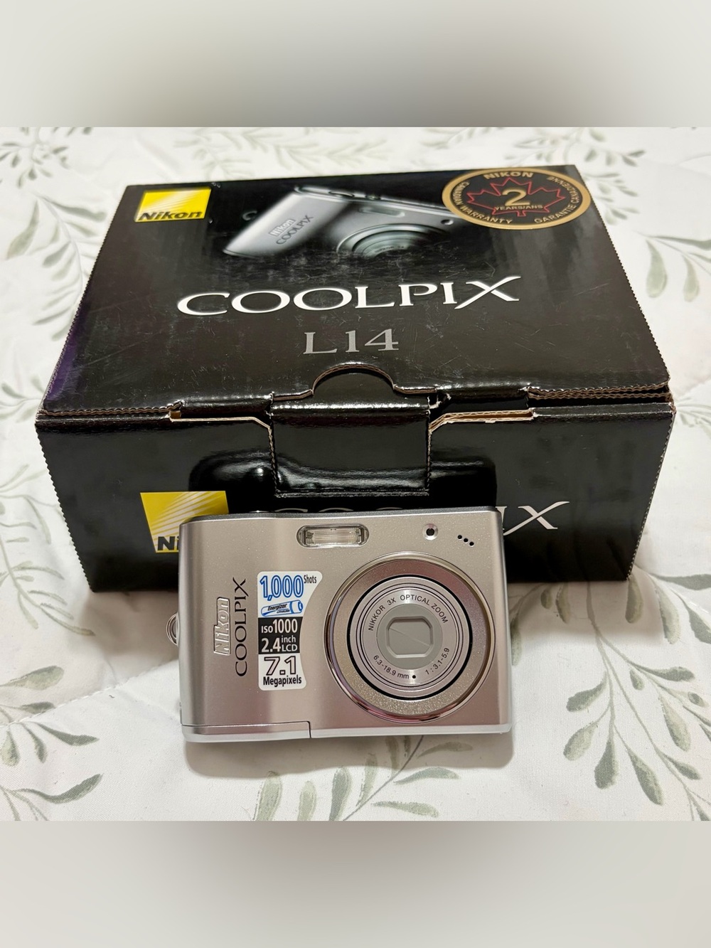 Nikon Coolpix L14 Digital Camera New Old Stock Vintage Y2K Digicam Silver